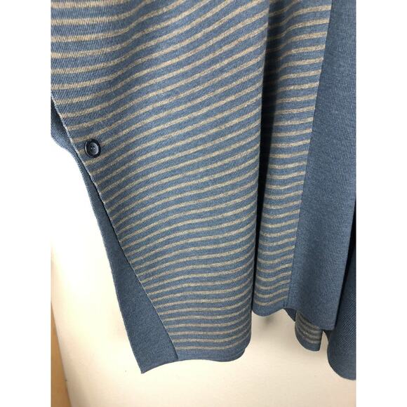 Nature & Laine Blue Wool Poncho Cardigan Made in France One Size - Picture 5 of 14